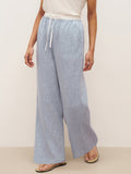 100% Linen Elastic Waist Straight-Leg Trousers JOURDAN