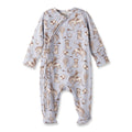 Wild Wrangler Baby Boy Bamboo Zipper Romper | Blue Western Print