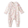Bunny Blooms Baby Girl Bamboo Zipper Romper | Easter Ruffle