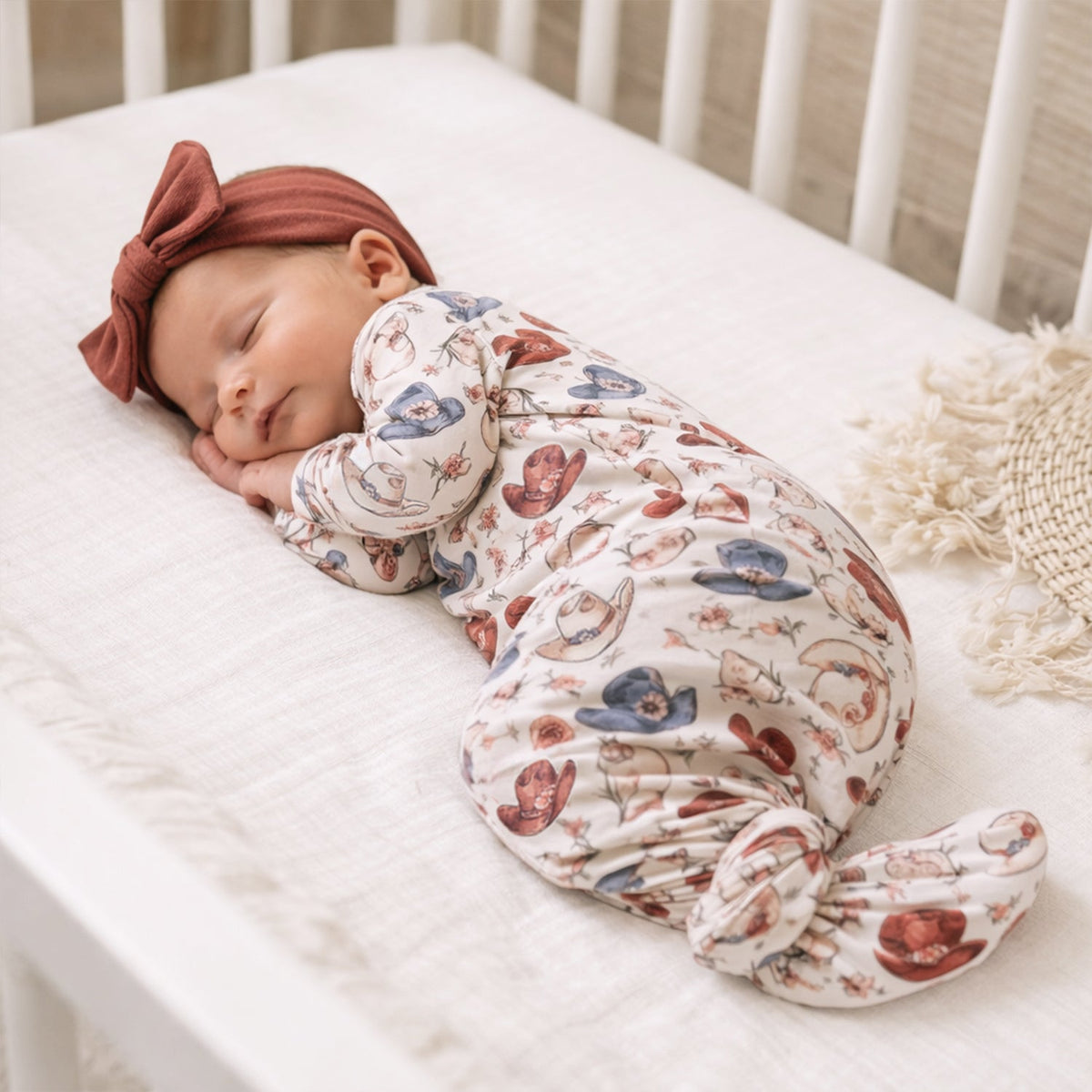 Wildflower Rodeo Cowgirl Newborn Gown | Bamboo Knotted Layette