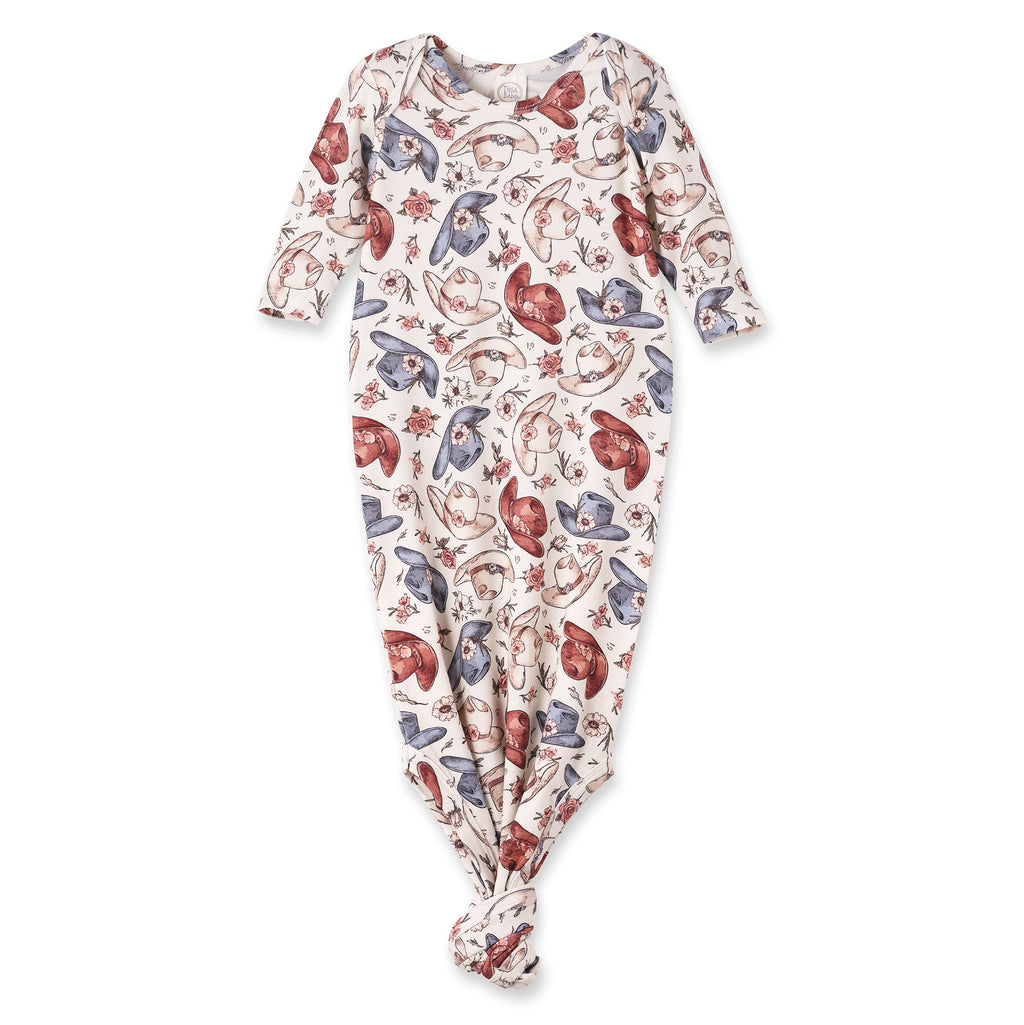 Wildflower Rodeo Cowgirl Newborn Gown | Bamboo Knotted Layette