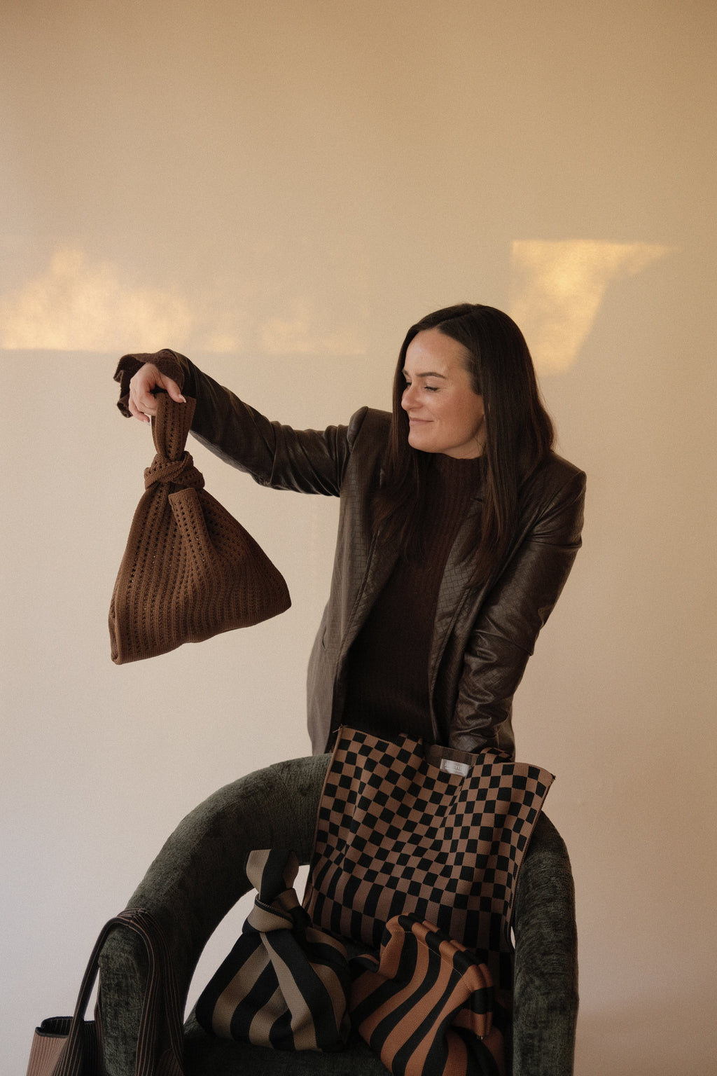 Brown Crochet Handbag