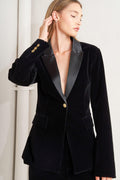 MIDNIGHT TUX WOVEN VELVET BLAZER