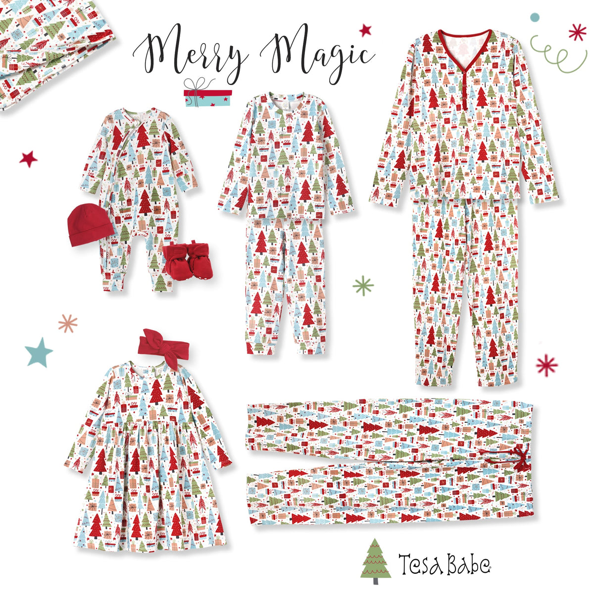 Christmas Merry Baby Bamboo Zipper Romper | Family Matching