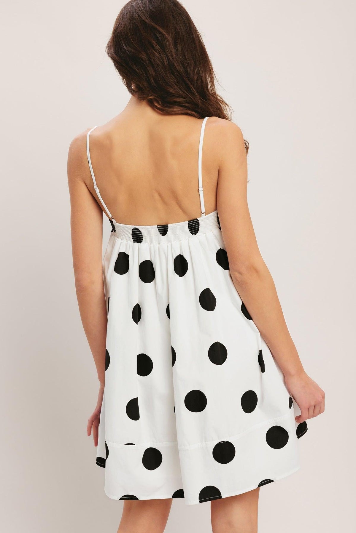 RUNWAY POLKA WOVEN MINI DRESS