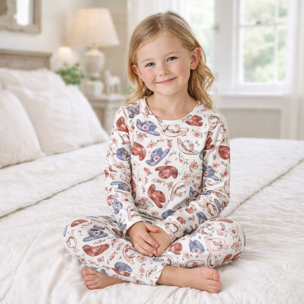 Wildflower Rodeo Cowgirl Kids Pajama Set | Soft Bamboo PJs