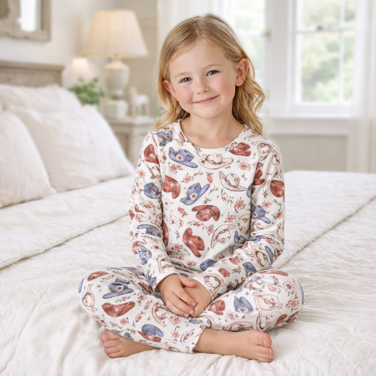 Wildflower Rodeo Cowgirl Kids Pajama Set | Soft Bamboo PJs