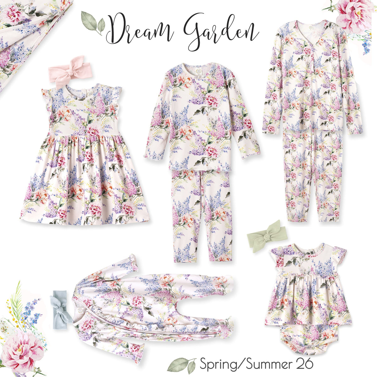 Dream Blossom Baby Girl Bamboo Zipper Romper | Floral Ruffle