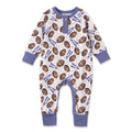 Football Fun Baby Boy Bamboo Henley Romper | Go Team