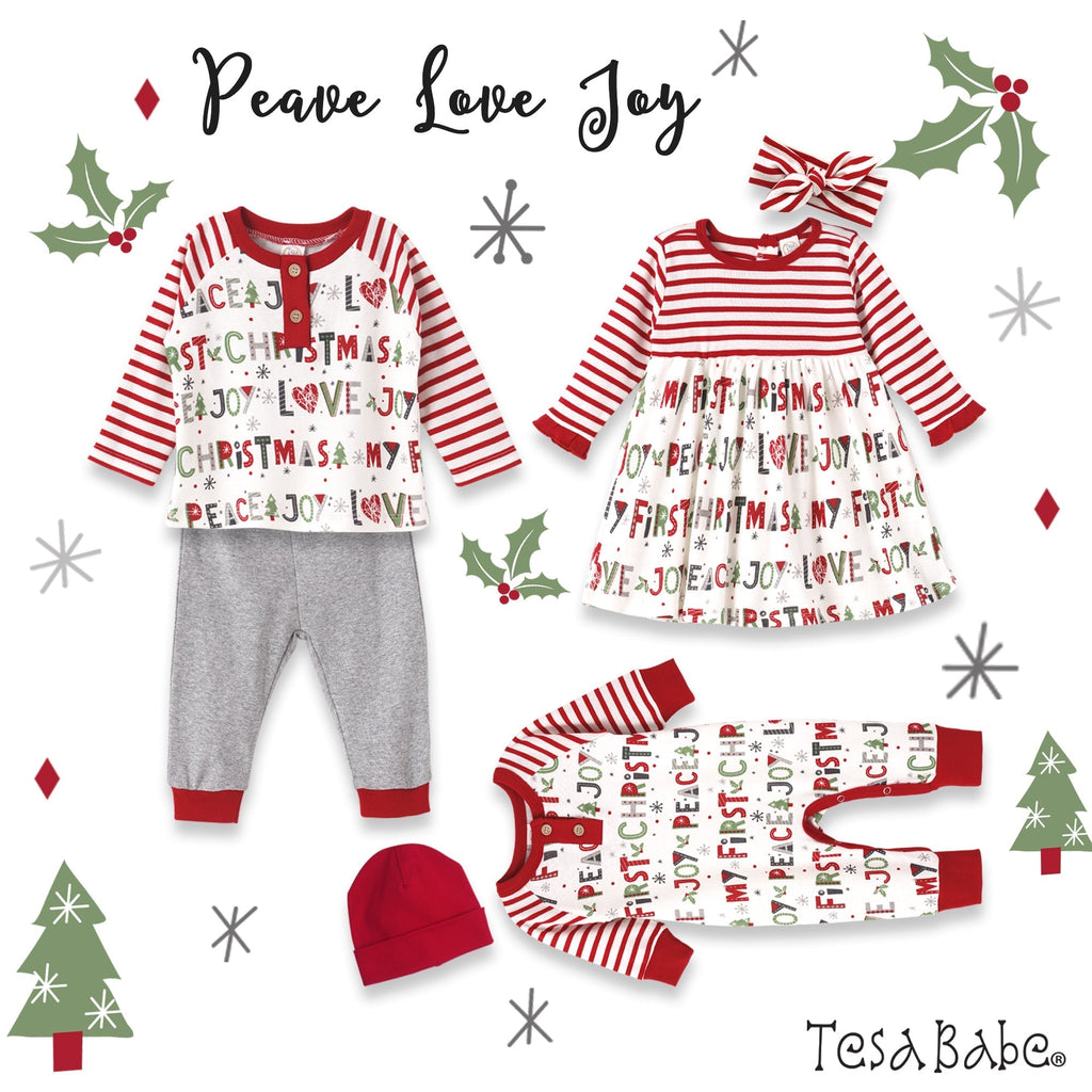 Christmas Peace Love Joy Bamboo Romper