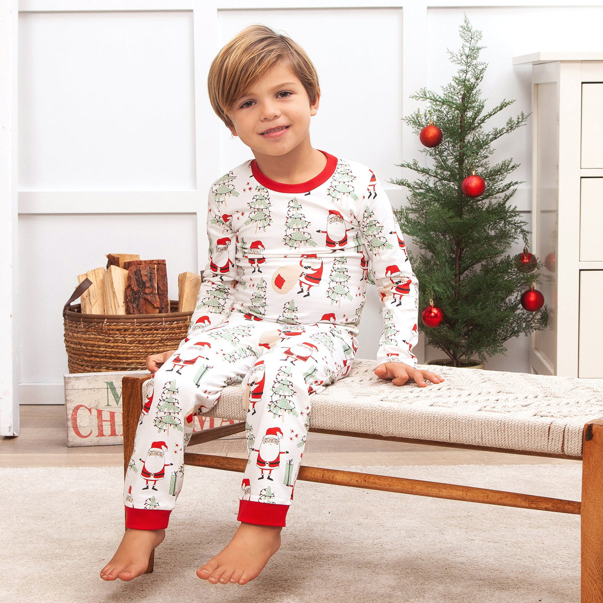 Here Comes Santa Kids Bamboo Pajama Set | Christmas Family Matching