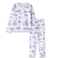 Toile de Jouy Girls Bamboo Pajama Set | Classic Blue and White