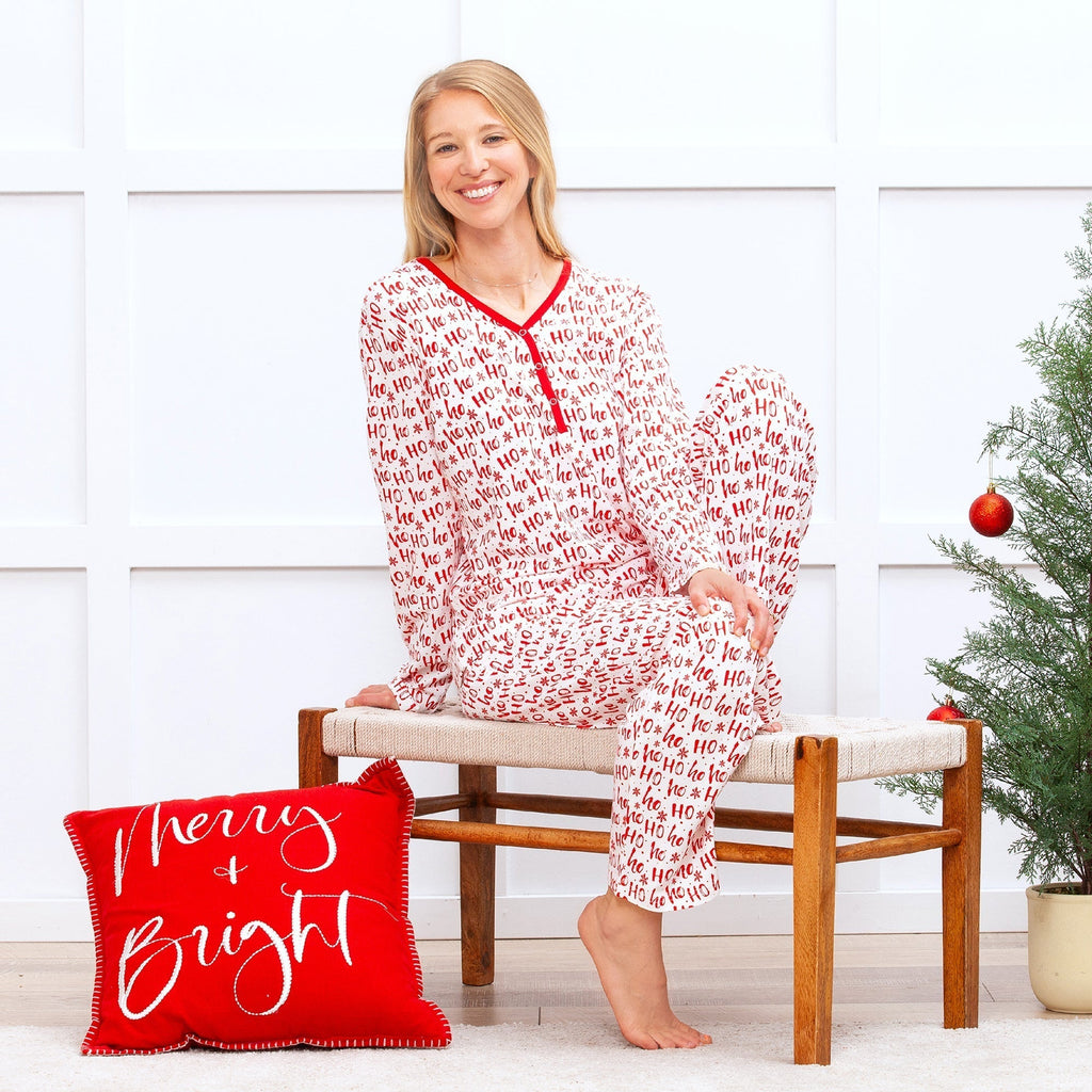 Christmas Ho Ho Ho Women's Bamboo Pajama Set